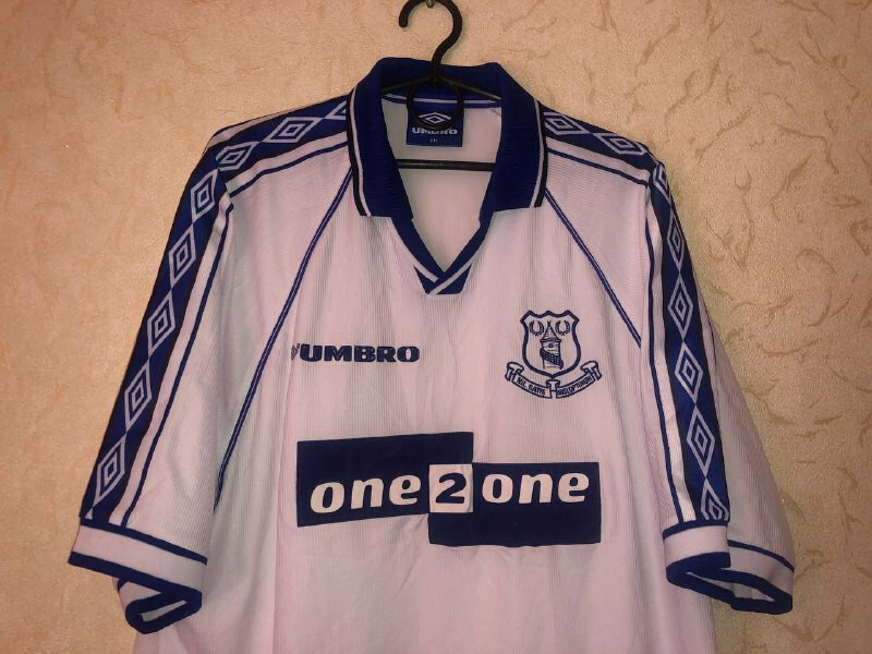 Everton Away football shirt 1998 - 1999 rare umbro mens 2XL