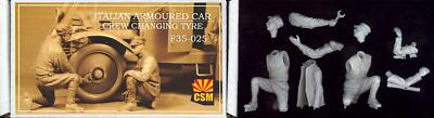 Copper State Models 1/35 ITALIAN ARMORED CAR CREW CHANGING TIRE 2 Resin Figures