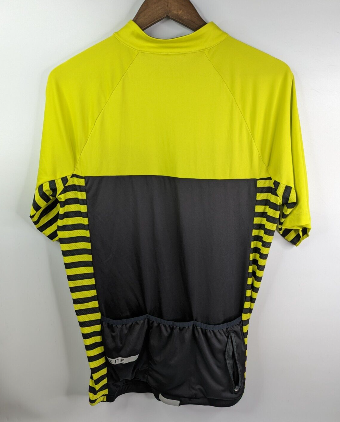 Performance Elite Used Cycling Jersey Black & Neon Yellow Stripe 4