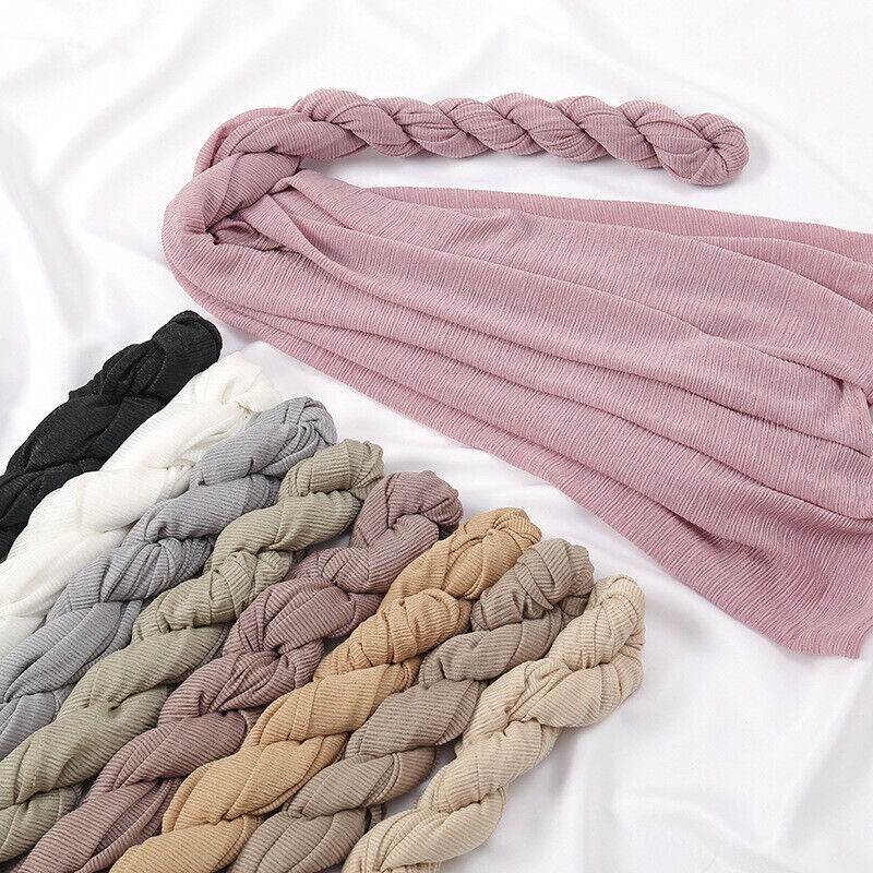Glittery Long Muslim Hijab Scarf Turban Headwrap for Women  