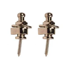 Seismic Audio Chrome Horseshoe Style Guitar Strap Locks - 2 Pack