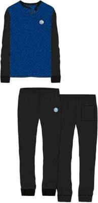 Inter hermet pigiama uomo lungo in cotone prodotto ufficiale art. T10 2055