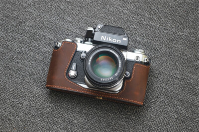 ☆完全動作☆美品　Nikon F2 50mm レザーケース＃272 Genuine Leather Half Case for Nikon F2 Camera Retro Handmade