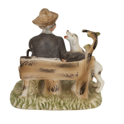 Capodimonte Tramp Hobo Man and His Dog On Park Bench | eBay