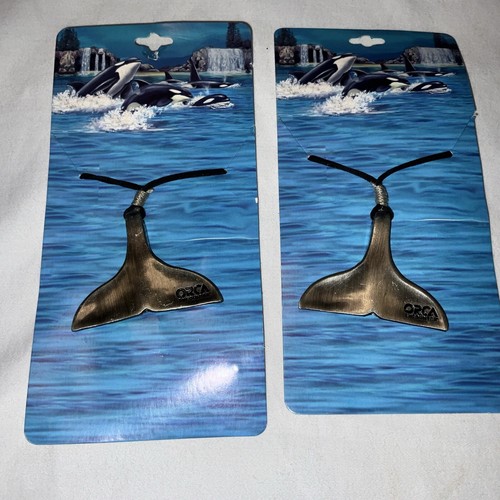 SEAWORLD WHALE TAIL NECKLACE WITH CORD Lot 0f 2 BRAND NEW - Picture 5 of 24