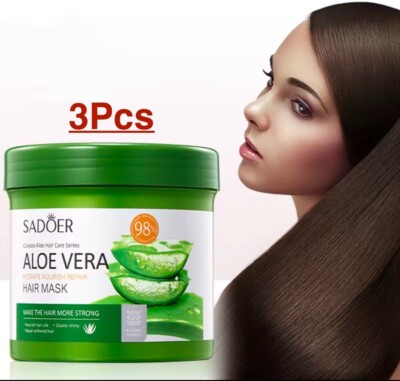 3 Stück Aloe Vera Anti Haarausfall, Hydrate Nourish Repair, Glättung Haarmaske