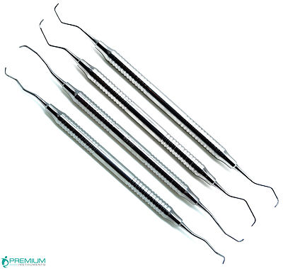 4 Pcs Dental Gracey Curettes 3/4, 5/6, 11/12, 13/14 Periodontal New Instruments