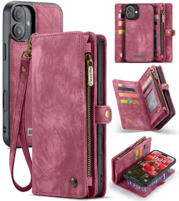 Detachable Leather Wallet Case Cover For iPhone 17e 16 15 14 13 12 11 Pro Max XR