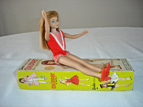 Barbie's Little Sister SKIPPER Redhead Doll~Mattel 1963 ~ Stand, Swim Suit~0950 - Picture 5 of 13
