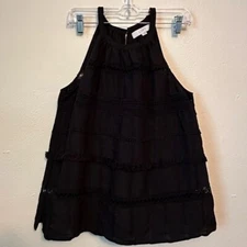 LOFT Black Woven Sleeveless Summer Top Size Small