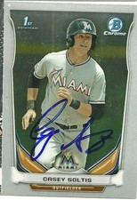 2014 Bowman Chrome CASEY SOLTIS Signed Card MARLINS auto rc livermore, ca