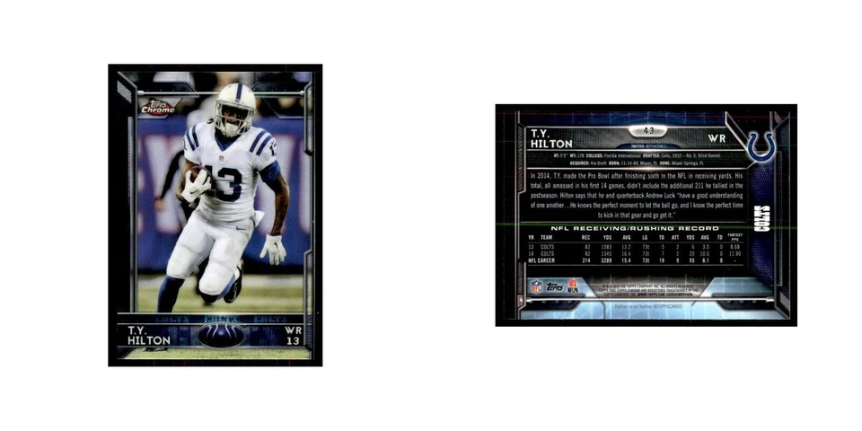 2015 Topps Chrome Mini T.Y. Hilton Football Cards #43 - Image 3 of 3
