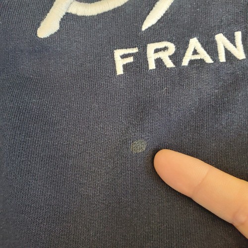 Vintage 2001 Paris France Embroidered Navy Blue Sweatshirt Flawed Traveler M/L - Picture 4 of 9