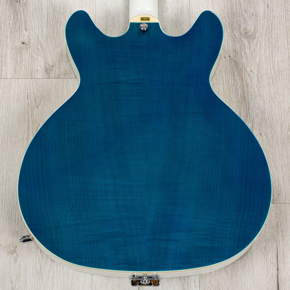 Hagstrom Tremar Viking Deluxe Guitarra Semi-Hueca Resinador Diapasón Mar Nublado Foto 4 de 4
