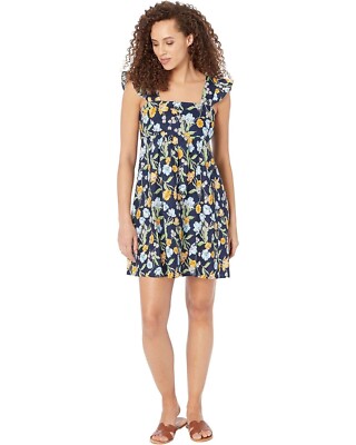 Draper James Nassau Navy Multi Maddie Babydoll Dress in Spring Blooms-Small-NWT!