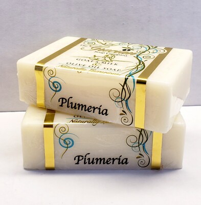 The Grecian Soap PLUMERIA Goat's Milk & Olive Oil Natural Beauty Bar (2 pack)
