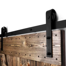 6.6FT Sliding Barn Door Hardware Kit Modern Closet Hang Style Track Rail Black