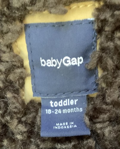KLEINKIND MÄDCHEN BABY GAP KHAKI CARGO KUNSTFELLBESATZ KAPUZE UTILITY JACKE GRÖSSE 18-24m - Bild 8 von 12