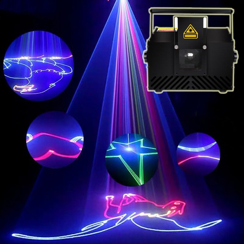 Remote 1W RGB Animation Laser Pro Light DMX ILDA DJ Party Club Stage Lighting - Picture 2 of 11