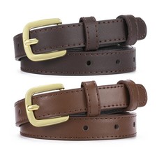 's Belt for Leather Jeans Pants Dresses with Gold Buckle Fashion Ladies Waist...