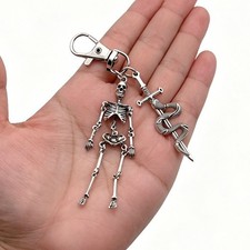 Skull Keychain Bag Charm Gothic Hanging Pendant Key Ring Fashion Accessory New