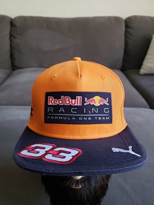Red Bull Racing F1 Racing Team Max Verstappen Orange Snapback Hat Orange Puma 