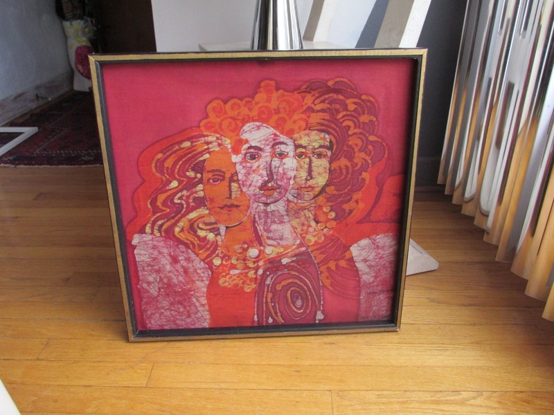 Mid Century Vtg Mod Vera Yurchuk Textile Material Art ~Women~