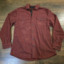 Grizzly Mountain Flannel Shirt Men's Large Red Button Down Long Sleeve Outdoor