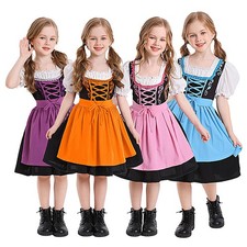 Girls Dirndl Dress Bavarian German Traditional Oktoberfest Beer Girls Costume