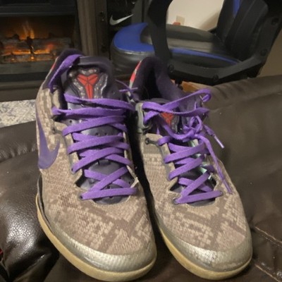 Nike Kobe 8 System Mine Grey Court Purple Red 555035-003 Men Low Top Sneaker