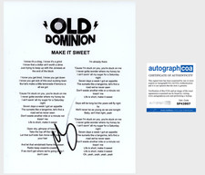 MATT MATTHEW RAMSEY SIGNED OLD DOMINION MAKE IT SWEET LYRIC SHEET w/PROOF & COA