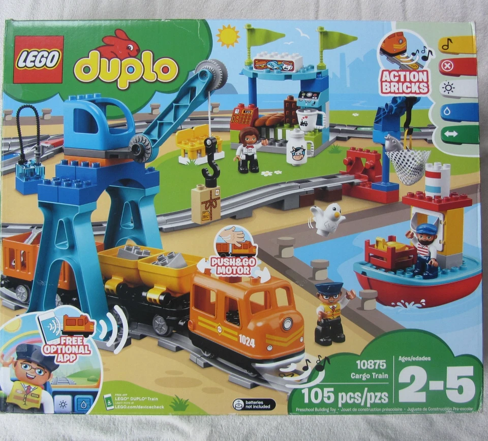 LEGO Duplo грузовой поезд 10875 — моторизованный электрический поезд в коробке • полный комплект - Изображение 4 из 4