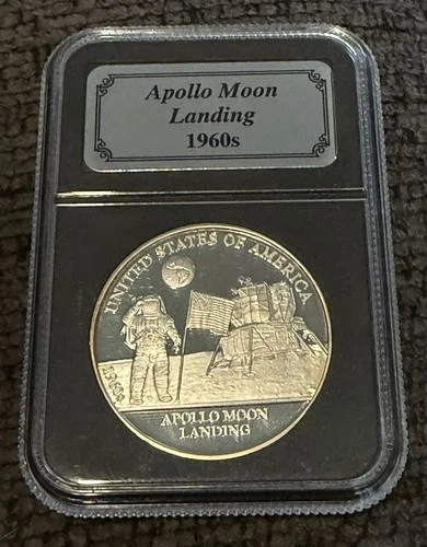 American History 1 oz Proof .999 Silver Coin "1960's Apollo Moon Landing"