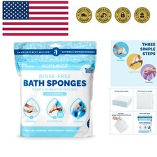 25 Water-Activated Rinse-Free Shower Wipes - Perfect for Travel  Post-Surgery