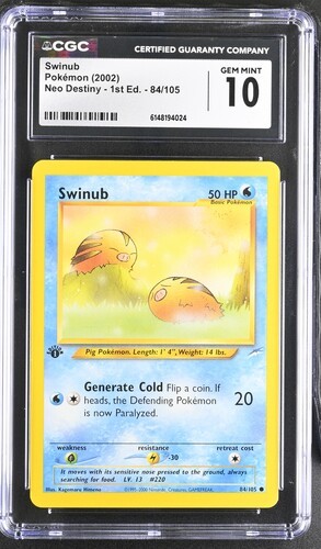 Swinub (1st Edition) graded CGC 10 for sale on eBay