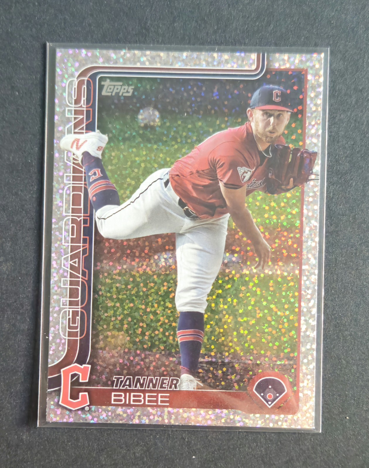 2025 Topps Series 1 Tanner Bibee Sandglitter Foil #164 Cleveland Guardians