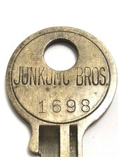 # 1698 Junkunc Bros American Vintage Key USA Appx 1-7/8" File Cabinet Desk Locks