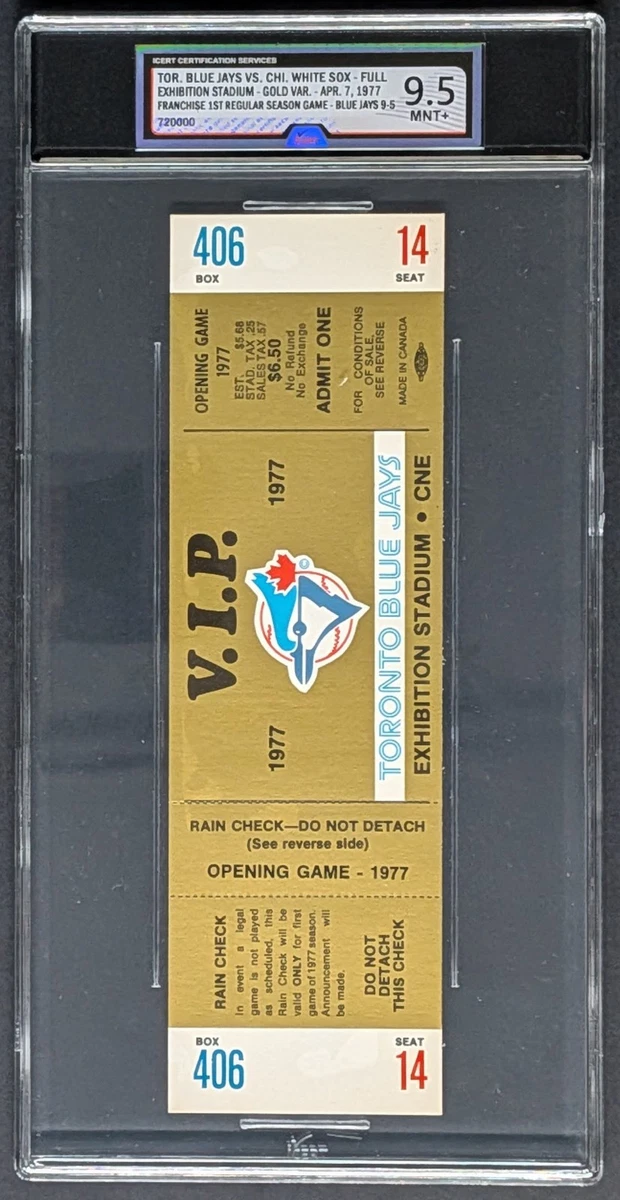 Toronto Blue Jays Baseball 1977 Vintage Sports Ticket Stubs for