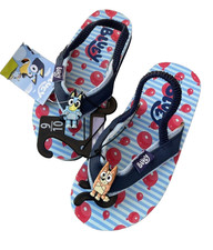 Bluey Toddler Boy SIZE 9/10 Flip Flops with Heel Strap Color BLUE New w tags