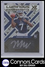 Malik Willis Rookie Auto 2022 Panini XR #LUM-MW Luminous Endorsements /99