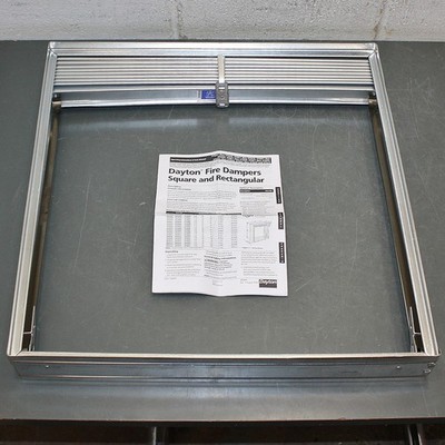 Dayton Static Spring Fire Damper 2TGE5, 23-3/4'' Square, 22ga Galvanized Steel