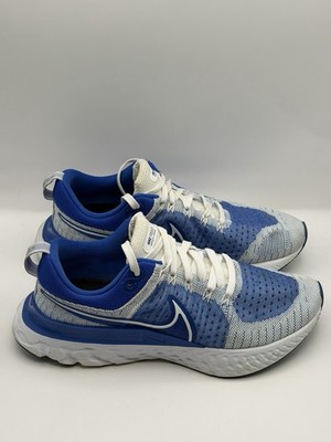 Nike React Infinity Run Flyknit Blue White Men's Running Shoe Breathable US 10.5