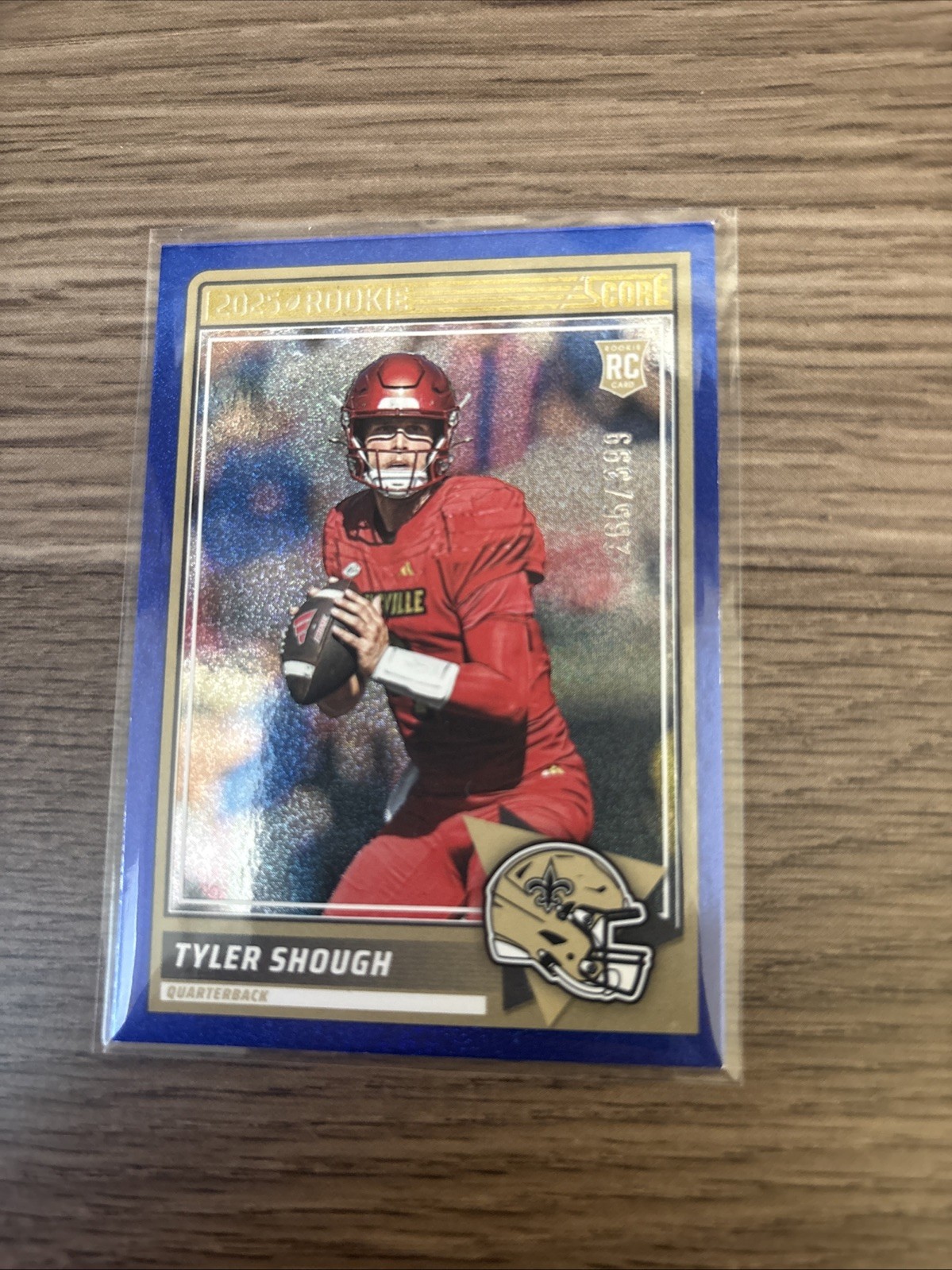 2025 Panini Score #71 Tyler Shough Blue Dots /399 Saints Rookie RC