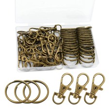 60 Pcs Premium Bronze Swivel Clasps Lanyard Snap Hooks with Key Rings,