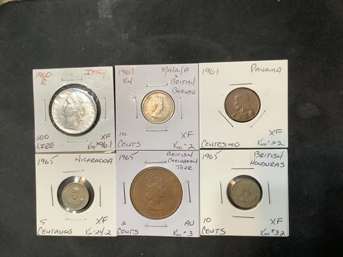 Premium Mixed Country 1960-1965 XF  6 Coin Lot.  R11506