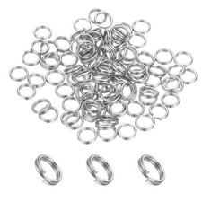 Round Split Ring, 100 Pcs 6 mm Small Split Ring with Double Loop, Silver