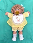 1978-1982 Cabbage Patch Kids Doll Green Eyes & Dimples & Outfit & Pacifier
