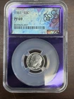 1961 ROOSEVELT DIME NGC PF 69 TRADER BEA LABEL