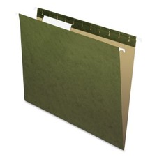 Pendaflex Essentials Standard Green Hanging Folders - Letter - 8.50" X 11" - 1/3