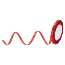 1/4" 25 Yards Wide Satin Ribbon with Gold Edges Grosgrain Ribbon Bright Red